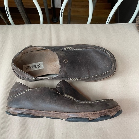 Olukai Moloā Leather Slip-On‎ Shoes in Dark Wood Size 8.5 main image 9